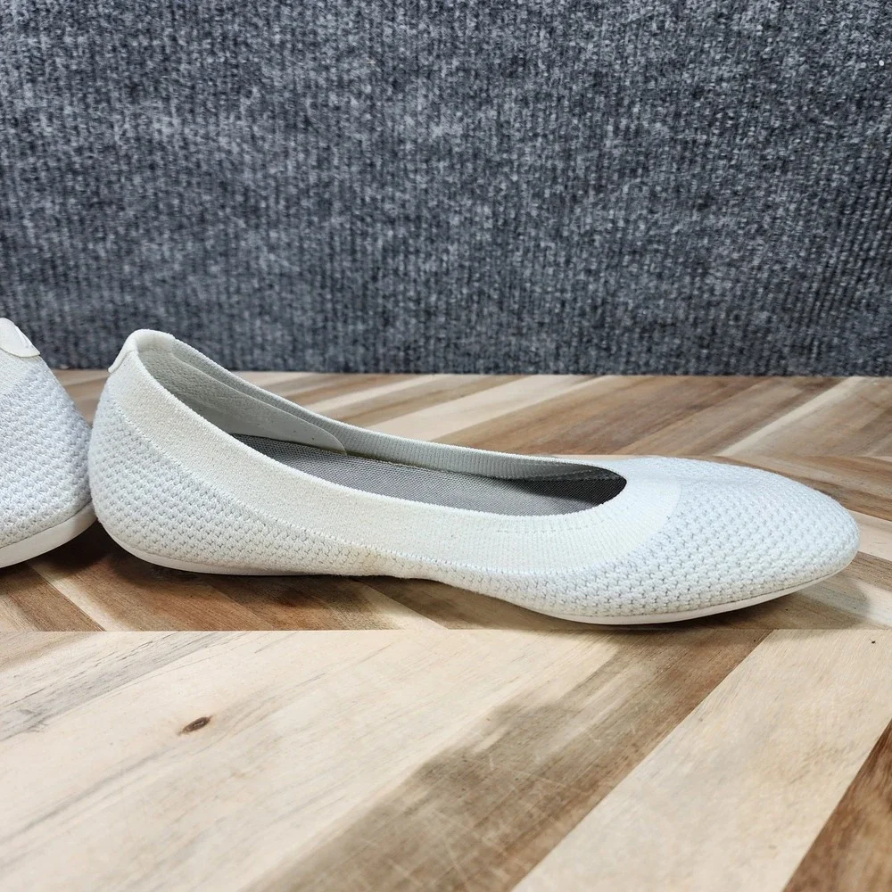 Allbirds Tree Breezers Womens Size 8.5 Natural White Knit Ballet Flats Shoes